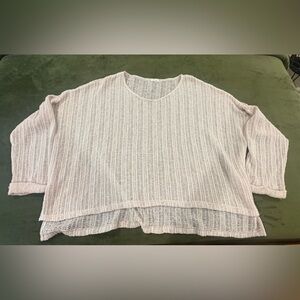 En Crème Oversized Cropped Slouchy Summer Sweater